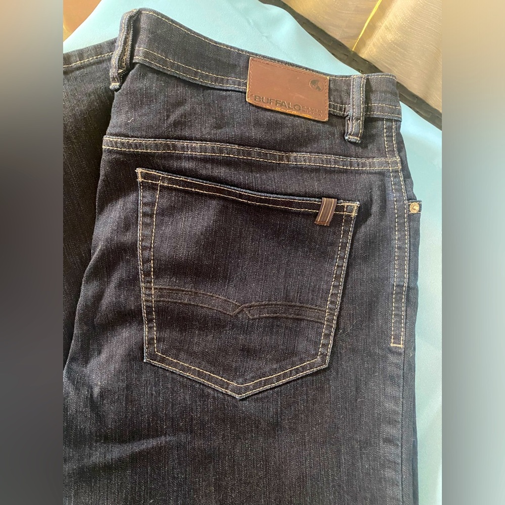 BUFFALO brand black jeans size 38x34 with a straight fit leg - Picture 2 of 8